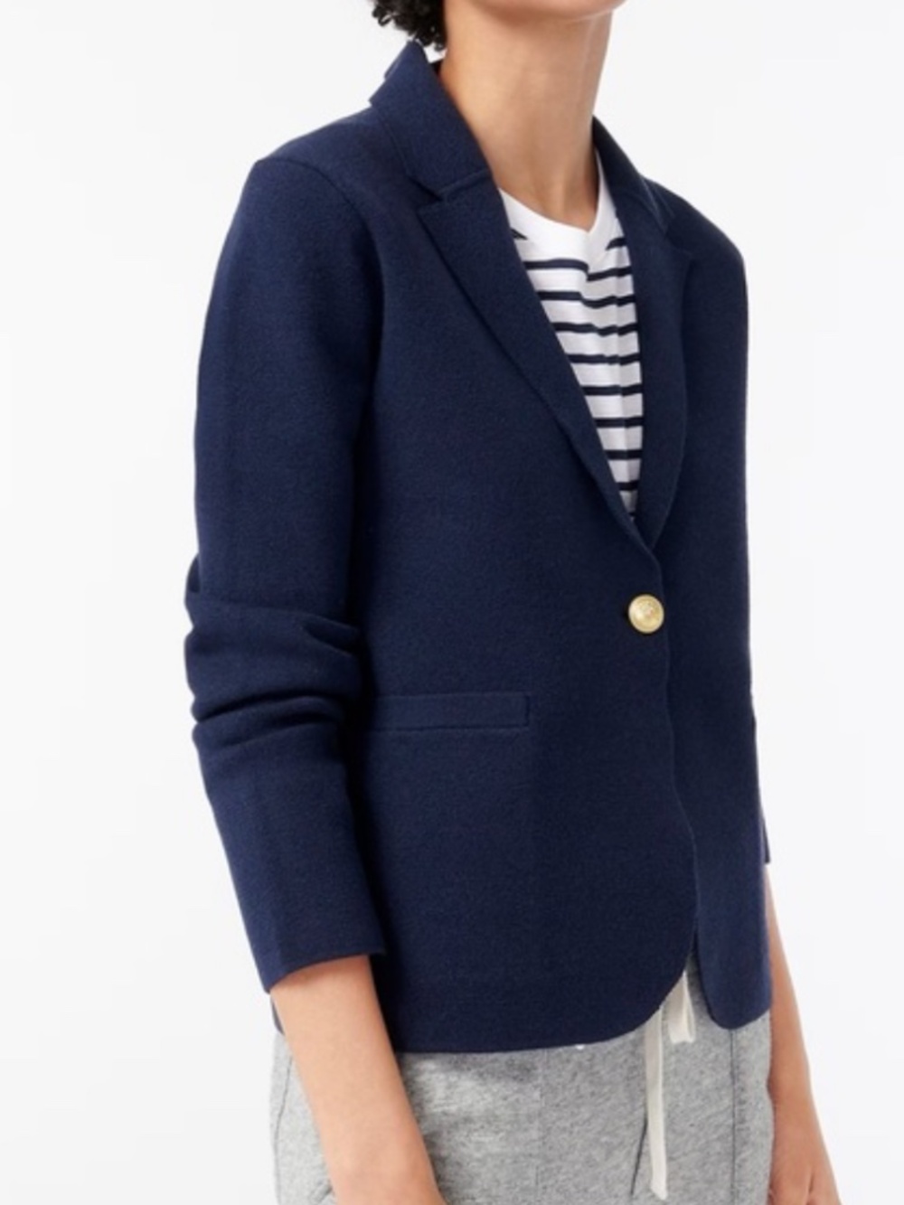 J. Crew | Blazer | Camille Shrunken Sweater-blazer • Navy